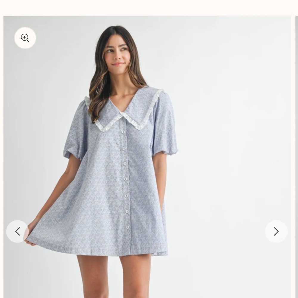 Blue vintage floral mini dress